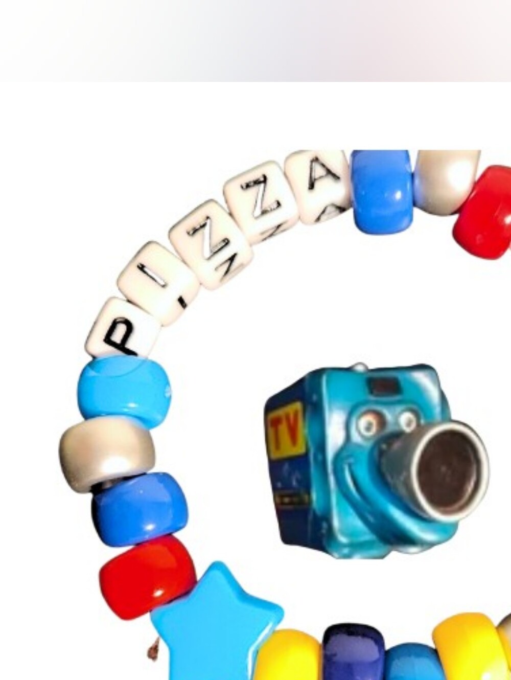 Pizza Cam CHUCK E CHEESE Kandi Candy 90s MERCH animatronic Beaded Bracelet RAE